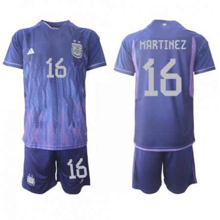 Argentiina Lisandro Martinez 16 Lasten Vieraspelipaita Mm-Kisat 2022 Lyhythihainen (+ shortsit)